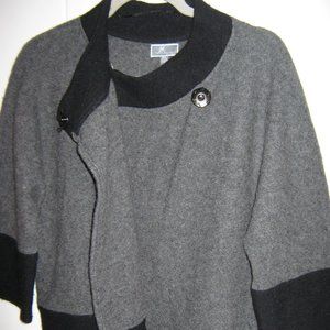 Heathered Grey with Black Sweater Jacket